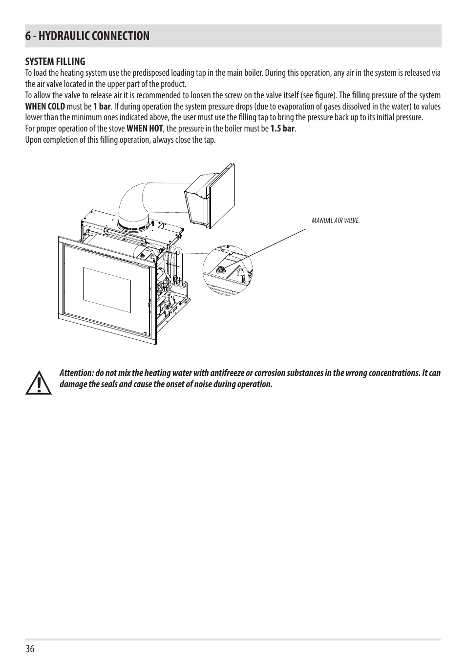 6 - hydraulic connection | MCZ Vivo 80 Pellet HYDRO User Manual | Page 38 / 74