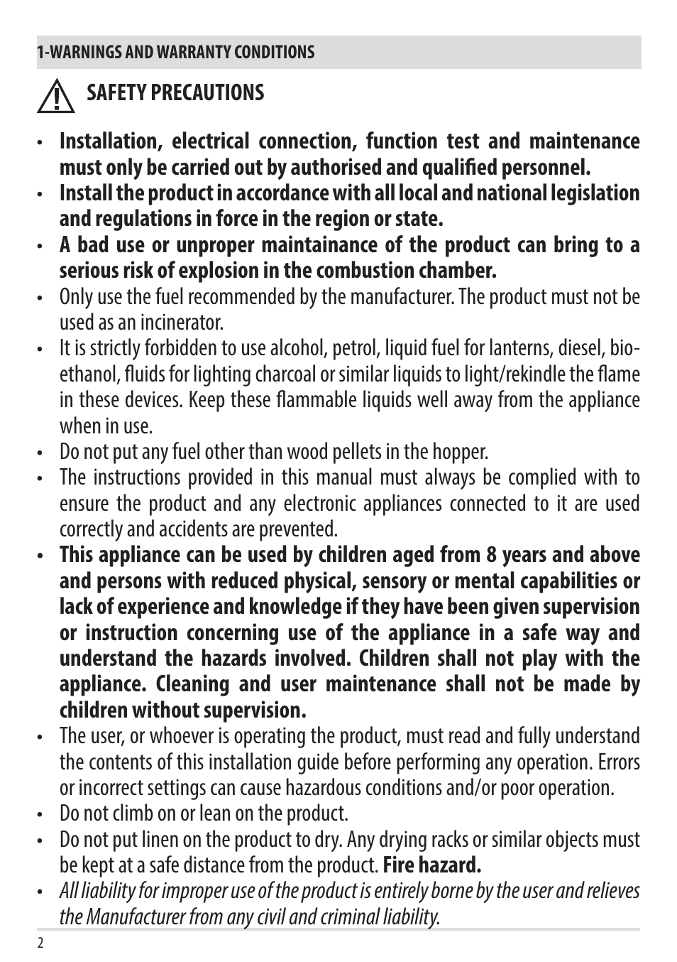 MCZ Vivo 80 Pellet HYDRO User Manual | Page 4 / 74