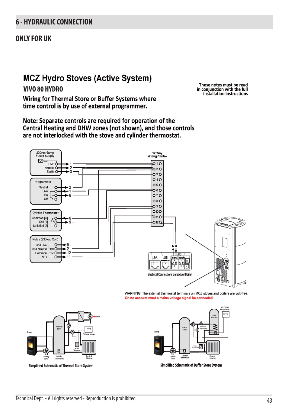 MCZ Vivo 80 Pellet HYDRO User Manual | Page 45 / 74