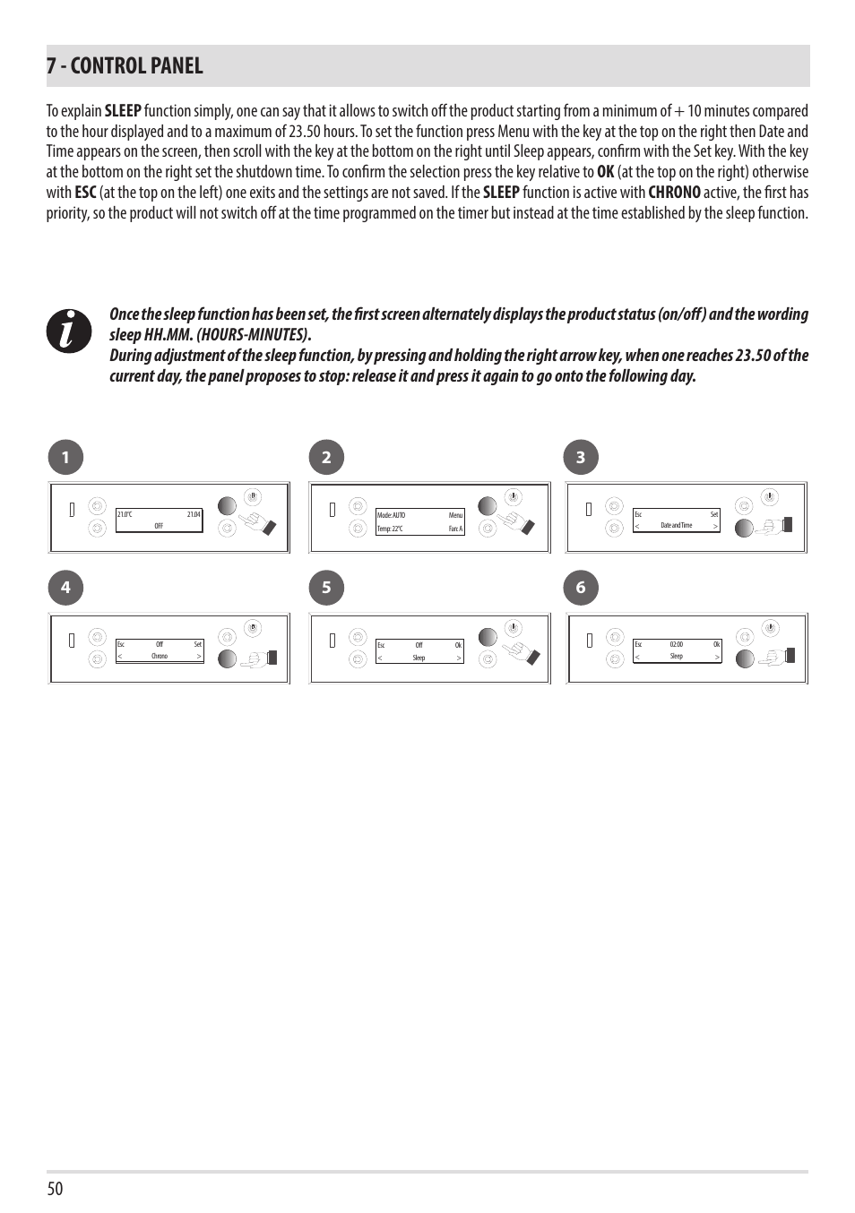 7 - control panel | MCZ Vivo 80 Pellet HYDRO User Manual | Page 52 / 74