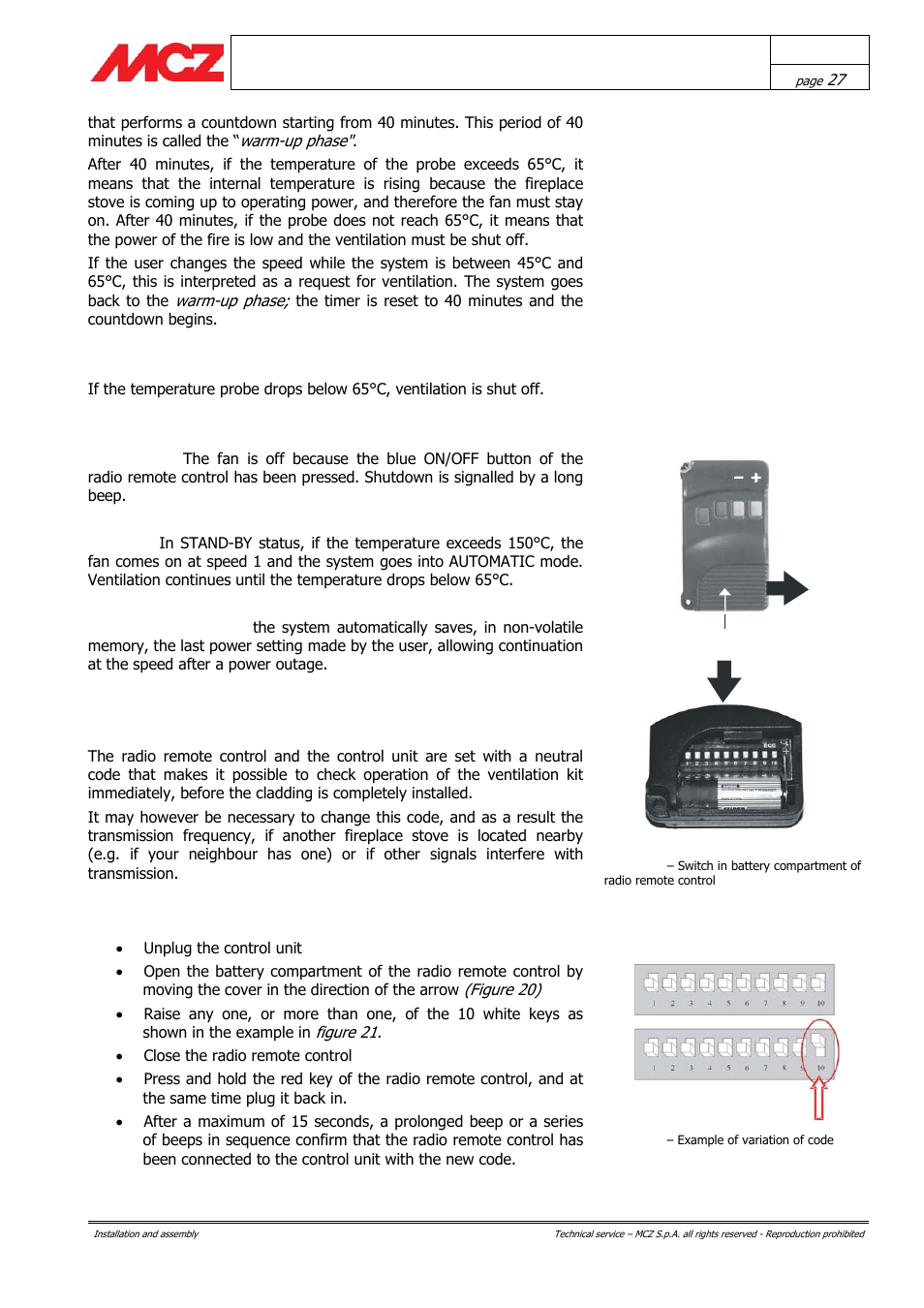 Other functions of the control unit fc 715 | MCZ AirSystem 70 DX User Manual | Page 27 / 37