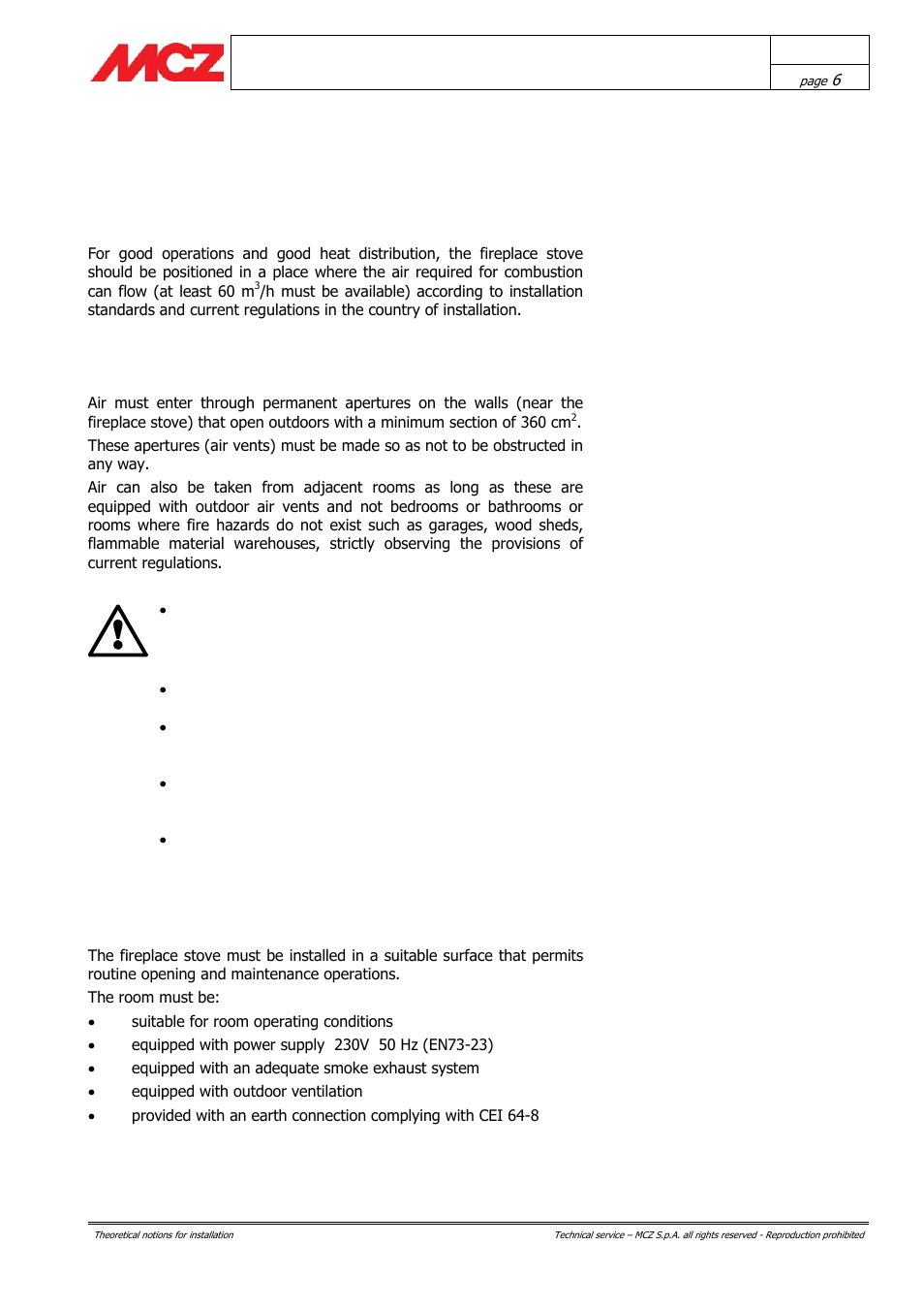 MCZ AirSystem 70 DX User Manual | Page 6 / 37