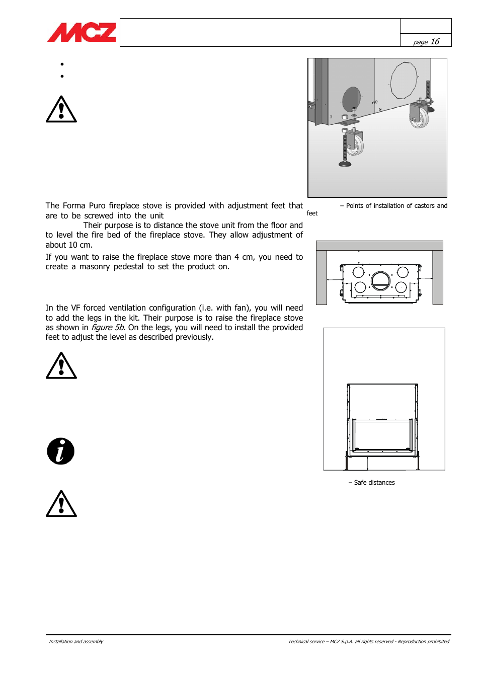 Adjustment of height and balancing | MCZ Forma PURO 115 User Manual | Page 16 / 40