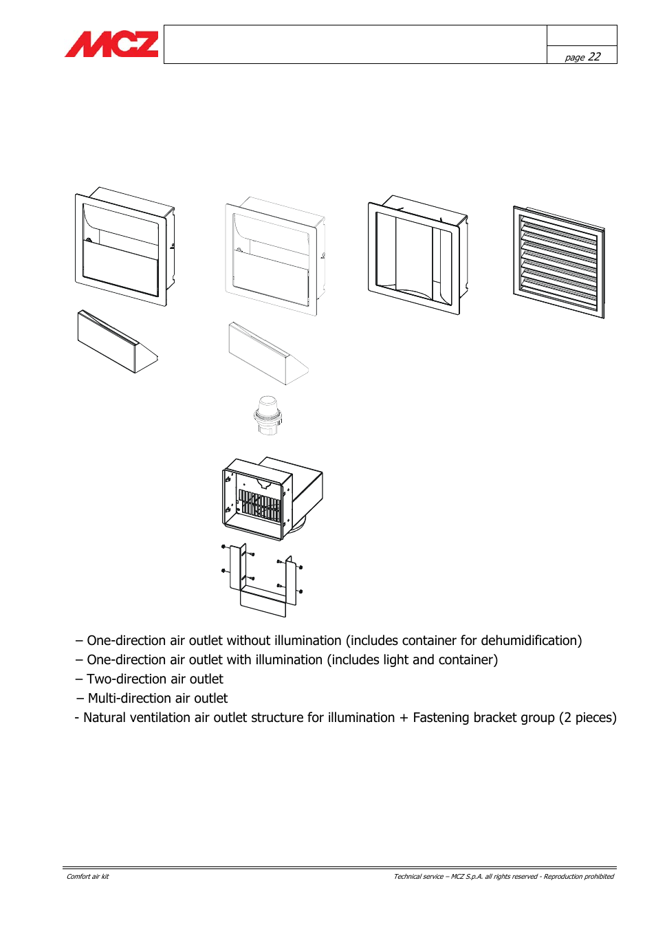Ac d b e | MCZ Forma PURO 115 User Manual | Page 22 / 40