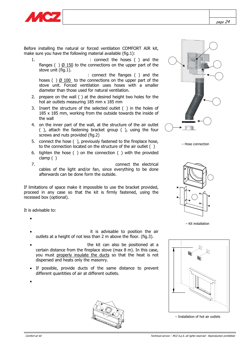 MCZ Forma PURO 115 User Manual | Page 24 / 40