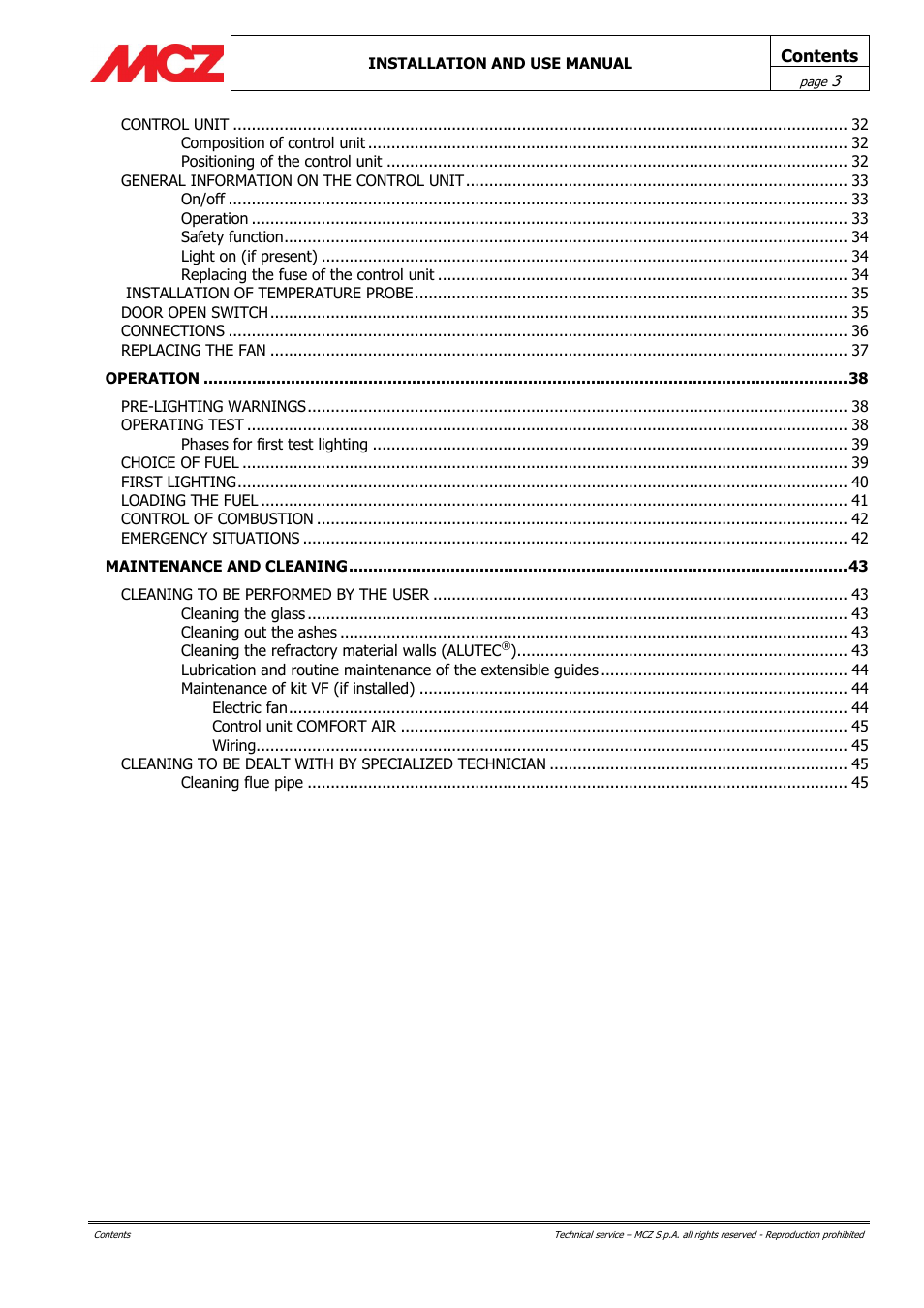 MCZ Forma Wood 115 User Manual | Page 3 / 46