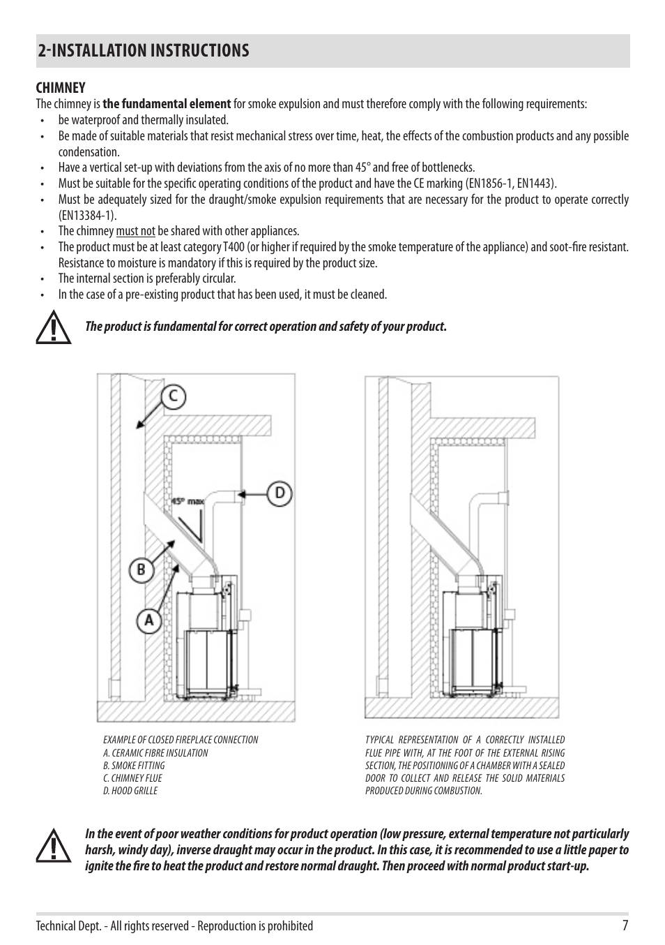 Installation instructions | MCZ Forma Wood 75 Dx User Manual | Page 9 / 36