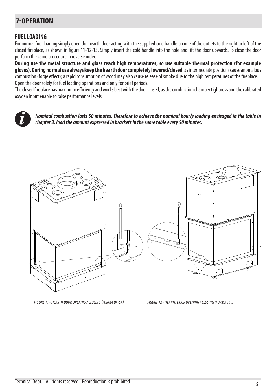Operation | MCZ Forma Wood 75 Dx - mod.2012 User Manual | Page 33 / 40