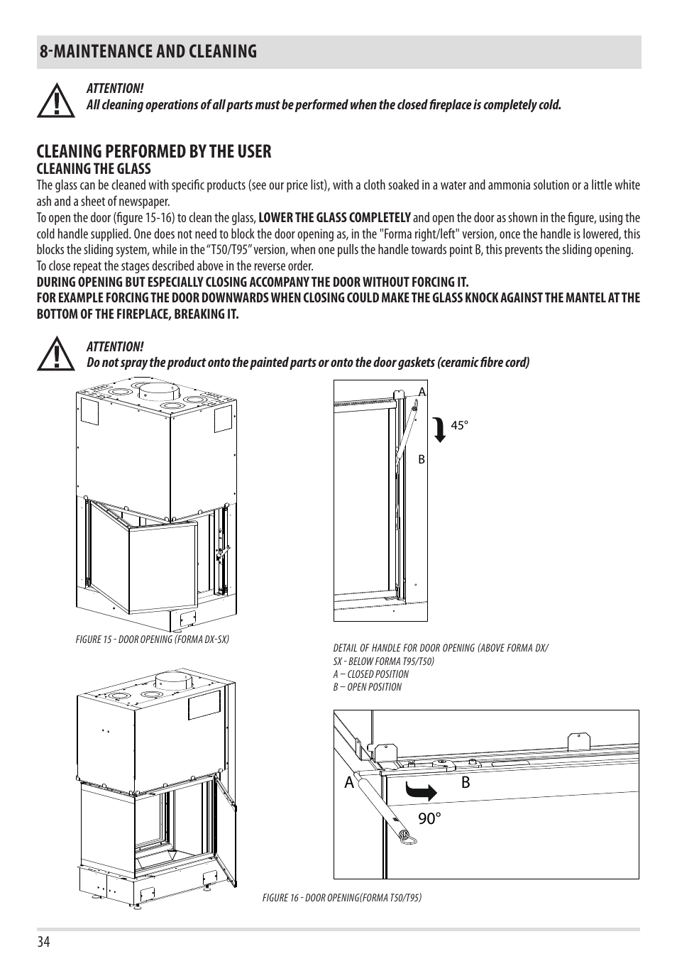 Maintenance and cleaning, Cleaning performed by the user, Ab 90 | MCZ Forma Wood 75 Dx - mod.2012 User Manual | Page 36 / 40