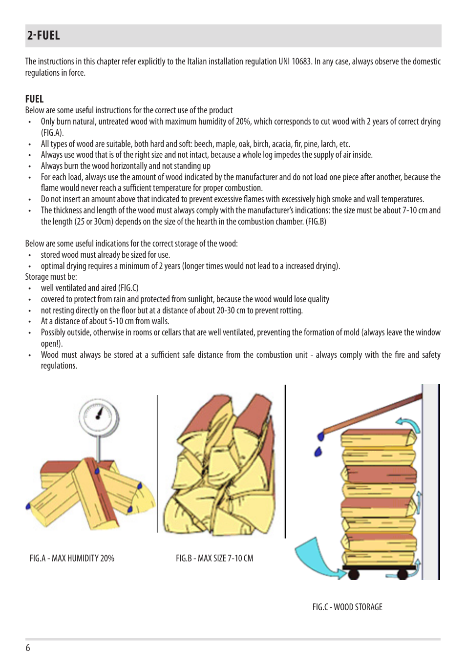 Fuel | MCZ Forma Wood 75 Dx - mod.2012 User Manual | Page 8 / 40