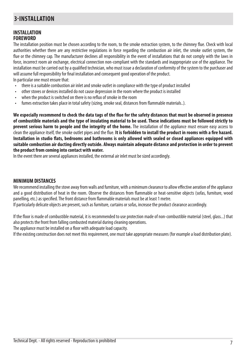 Installation | MCZ Forma Wood 75 Dx - mod.2012 User Manual | Page 9 / 40