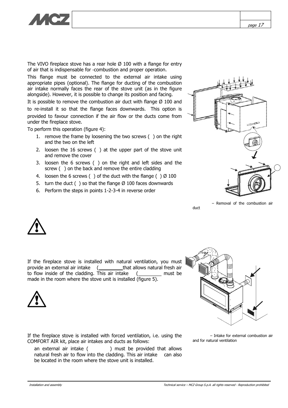Ef e | MCZ Vivo 70 Wood User Manual | Page 17 / 42