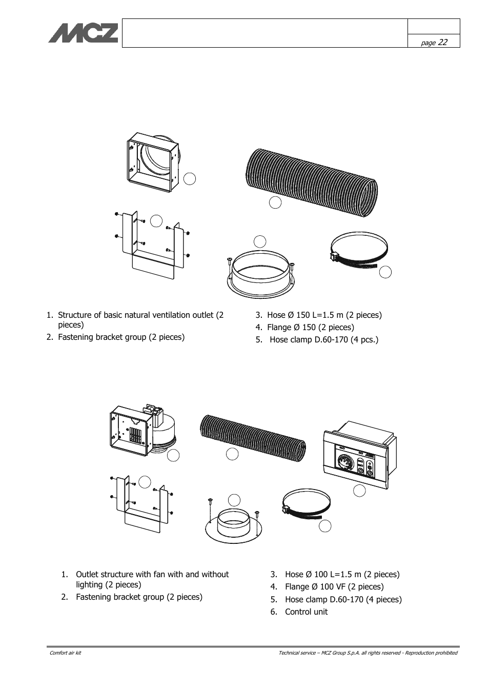 MCZ Vivo 70 Wood User Manual | Page 22 / 42