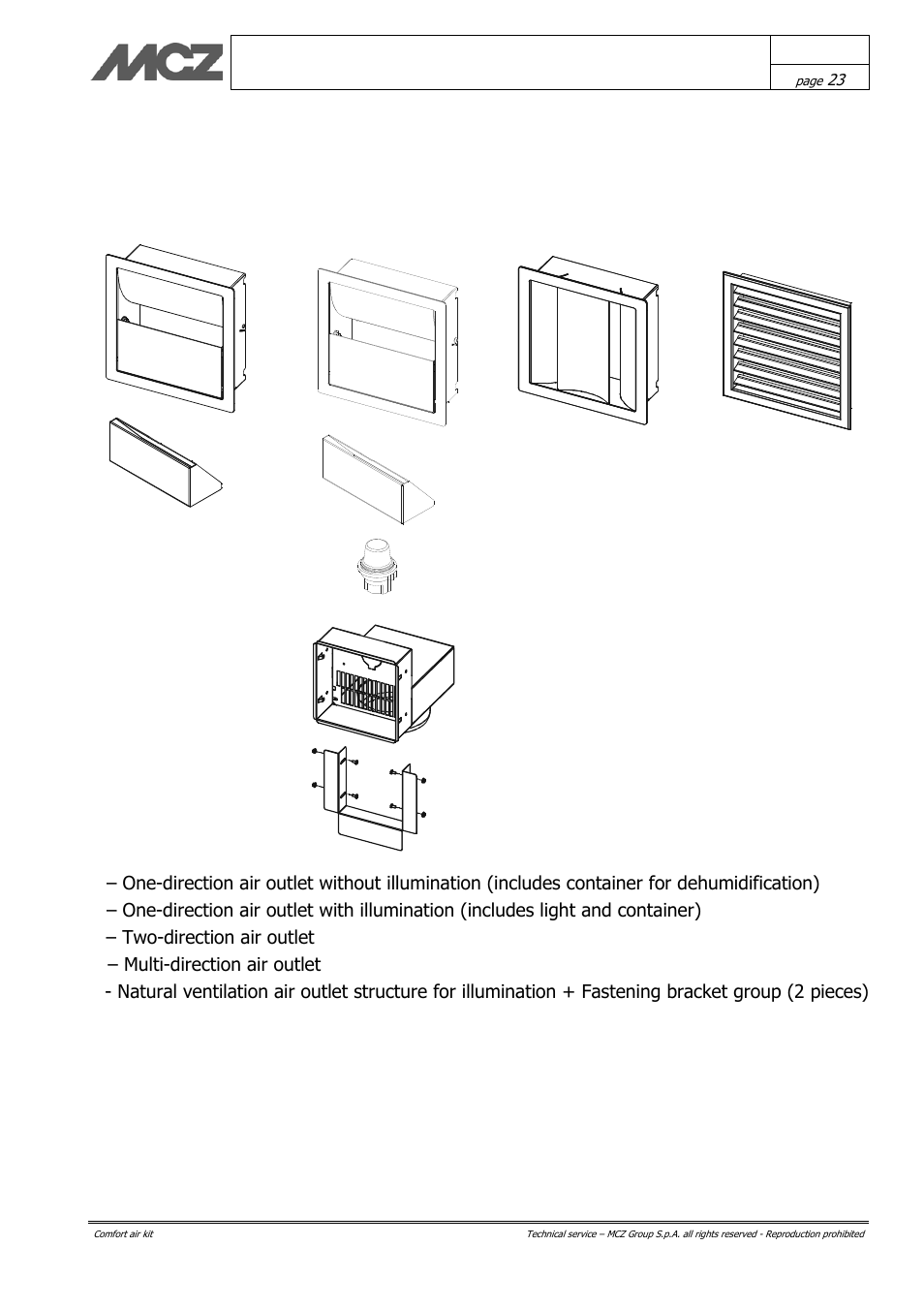 Ac d b e | MCZ Vivo 70 Wood User Manual | Page 23 / 42