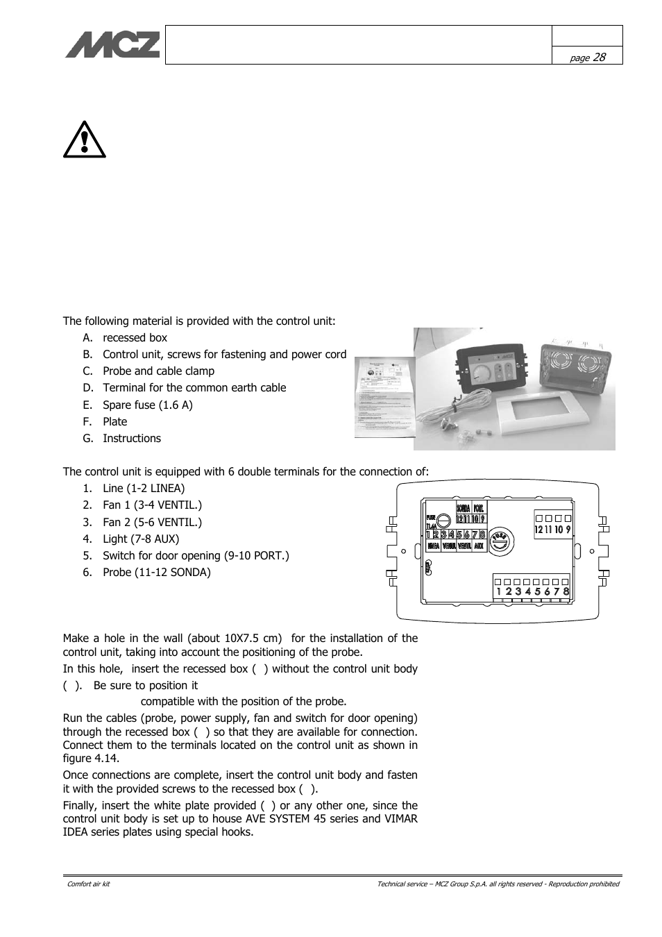 MCZ Vivo 70 Wood User Manual | Page 28 / 42