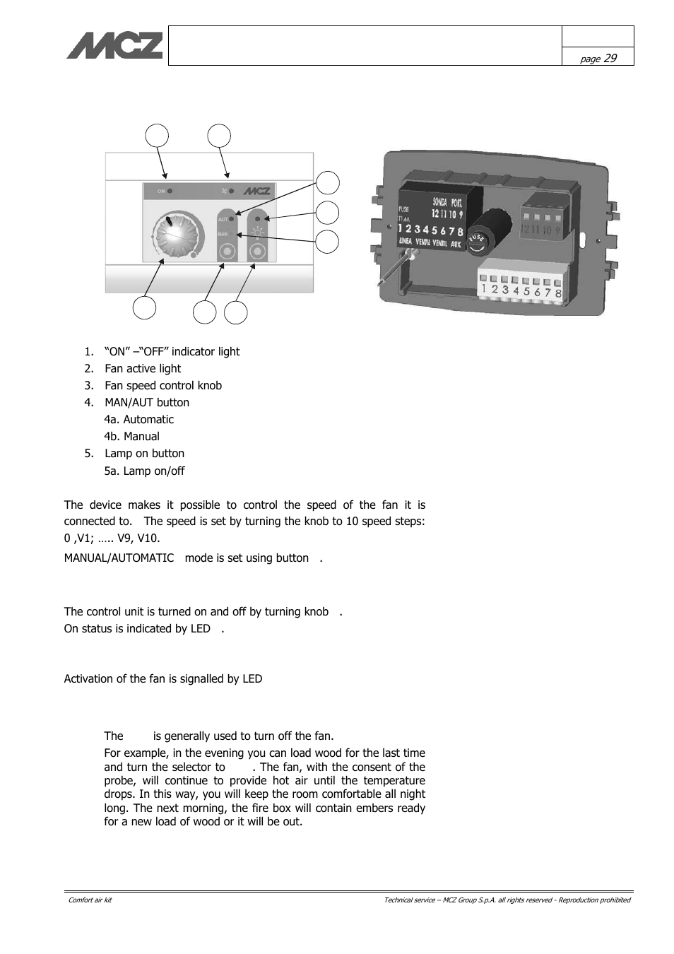 MCZ Vivo 70 Wood User Manual | Page 29 / 42