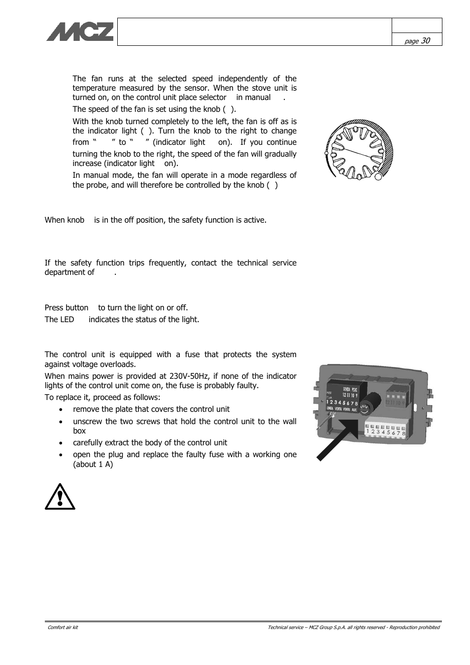 MCZ Vivo 70 Wood User Manual | Page 30 / 42
