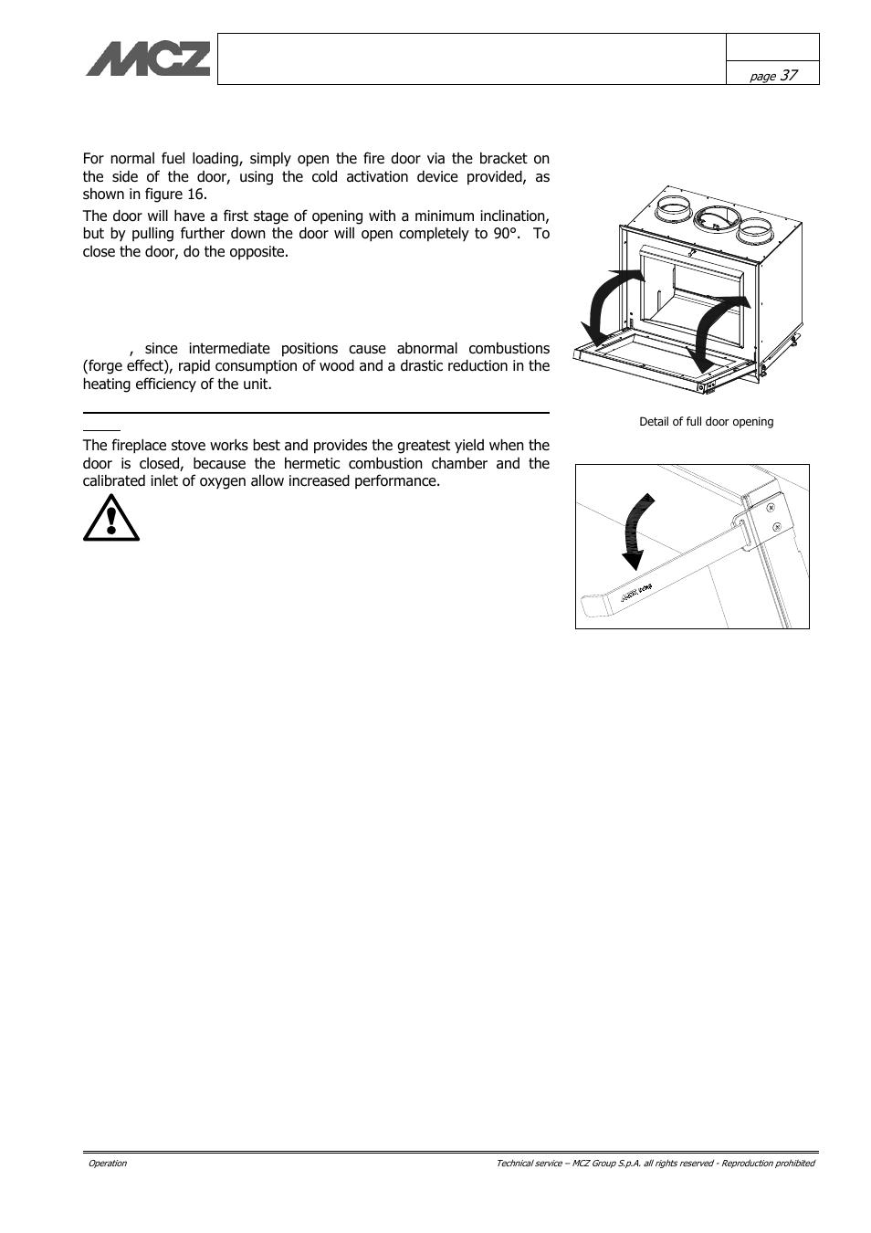 Loading the fuel | MCZ Vivo 70 Wood User Manual | Page 37 / 42