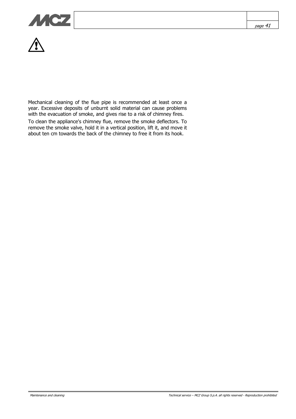 MCZ Vivo 70 Wood User Manual | Page 41 / 42
