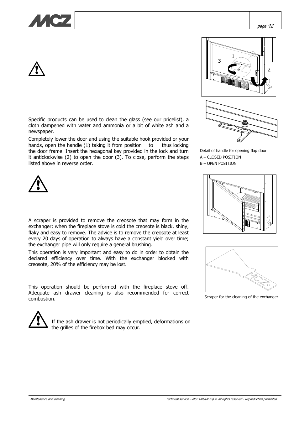 Maintenance and cleaning | MCZ Hydrotherm 70 User Manual | Page 42 / 45