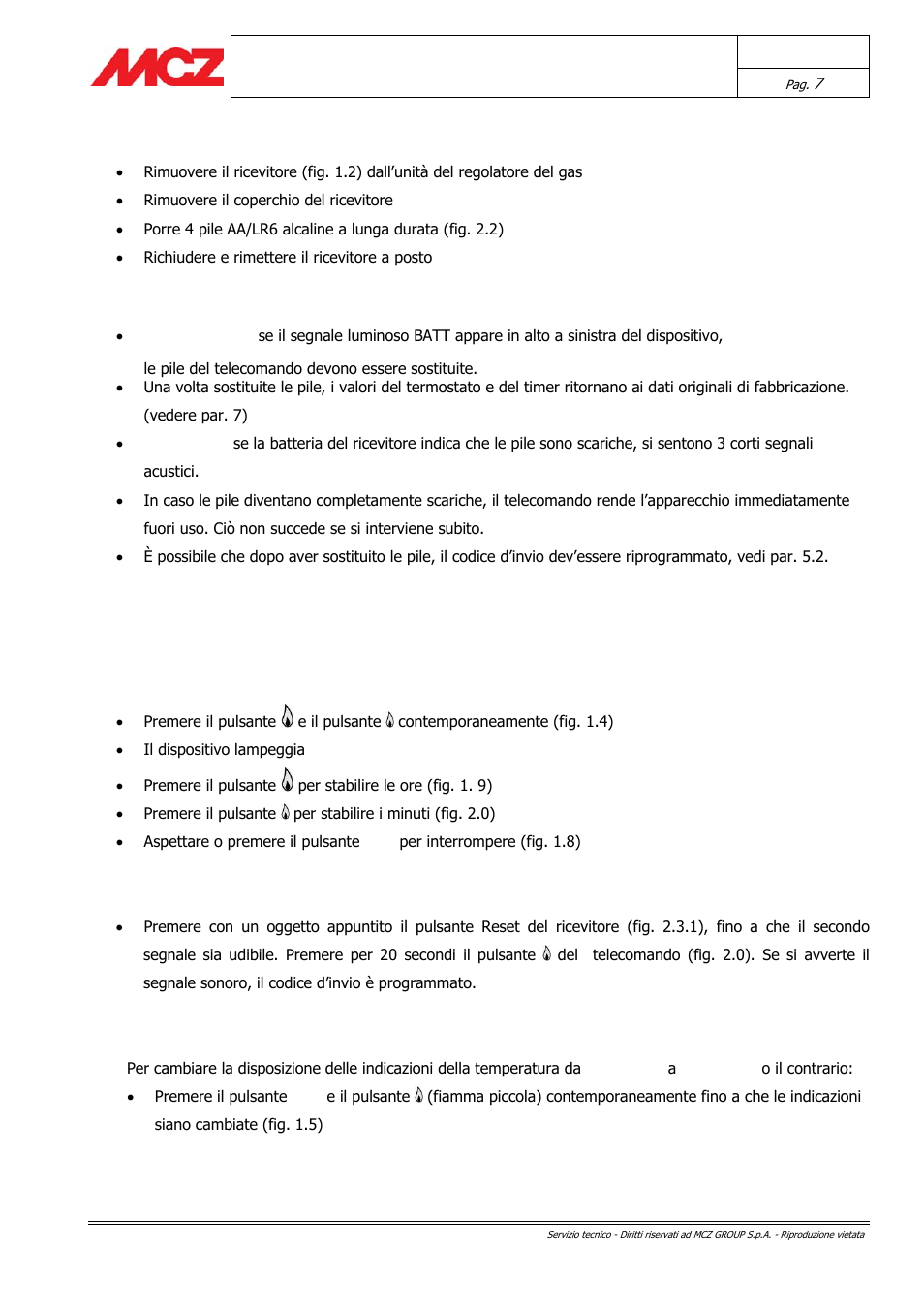 Come programmare il telecomando | MCZ Forma GAS 115 User Manual | Page 7 / 44