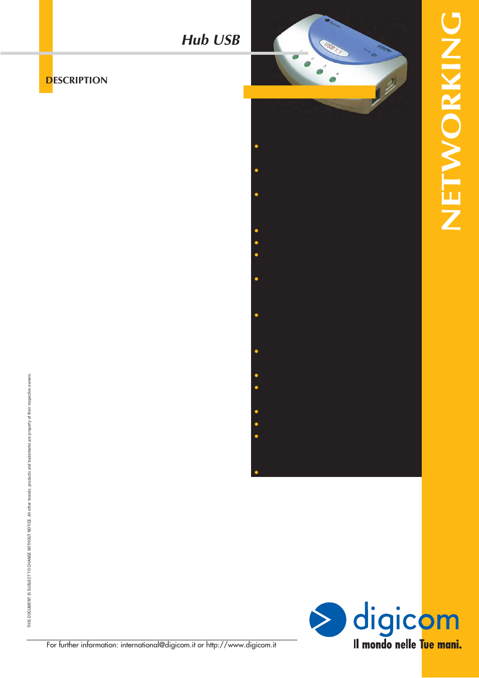 Digicom Hub USB User Manual | 1 page