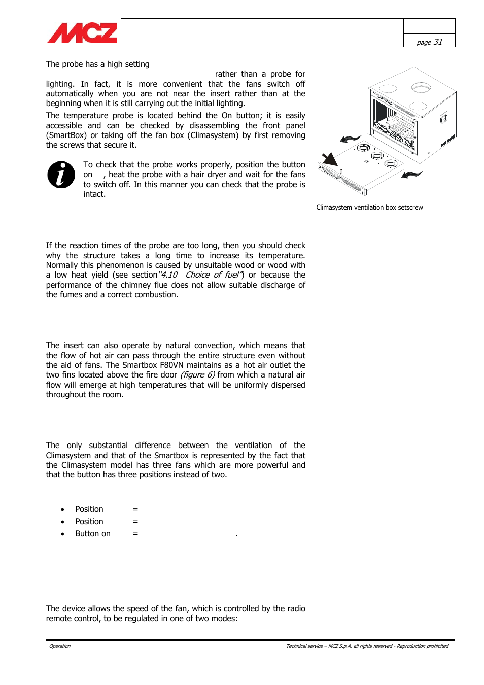 Smartbox f80 vn natural ventilation | MCZ Boxsystem 75 FR User Manual | Page 31 / 37