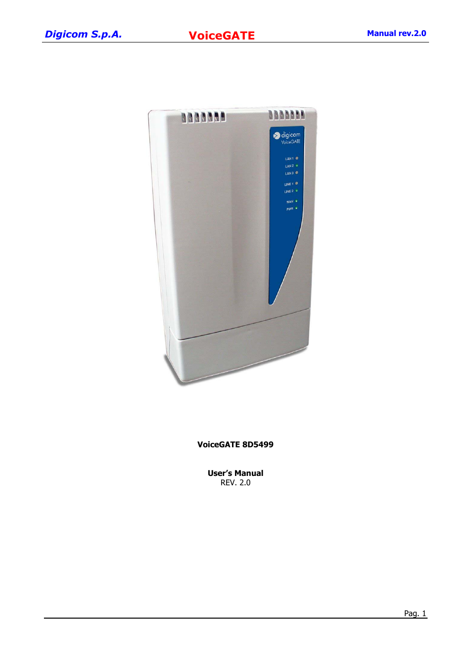 Digicom 8D5499 User Manual | 29 pages