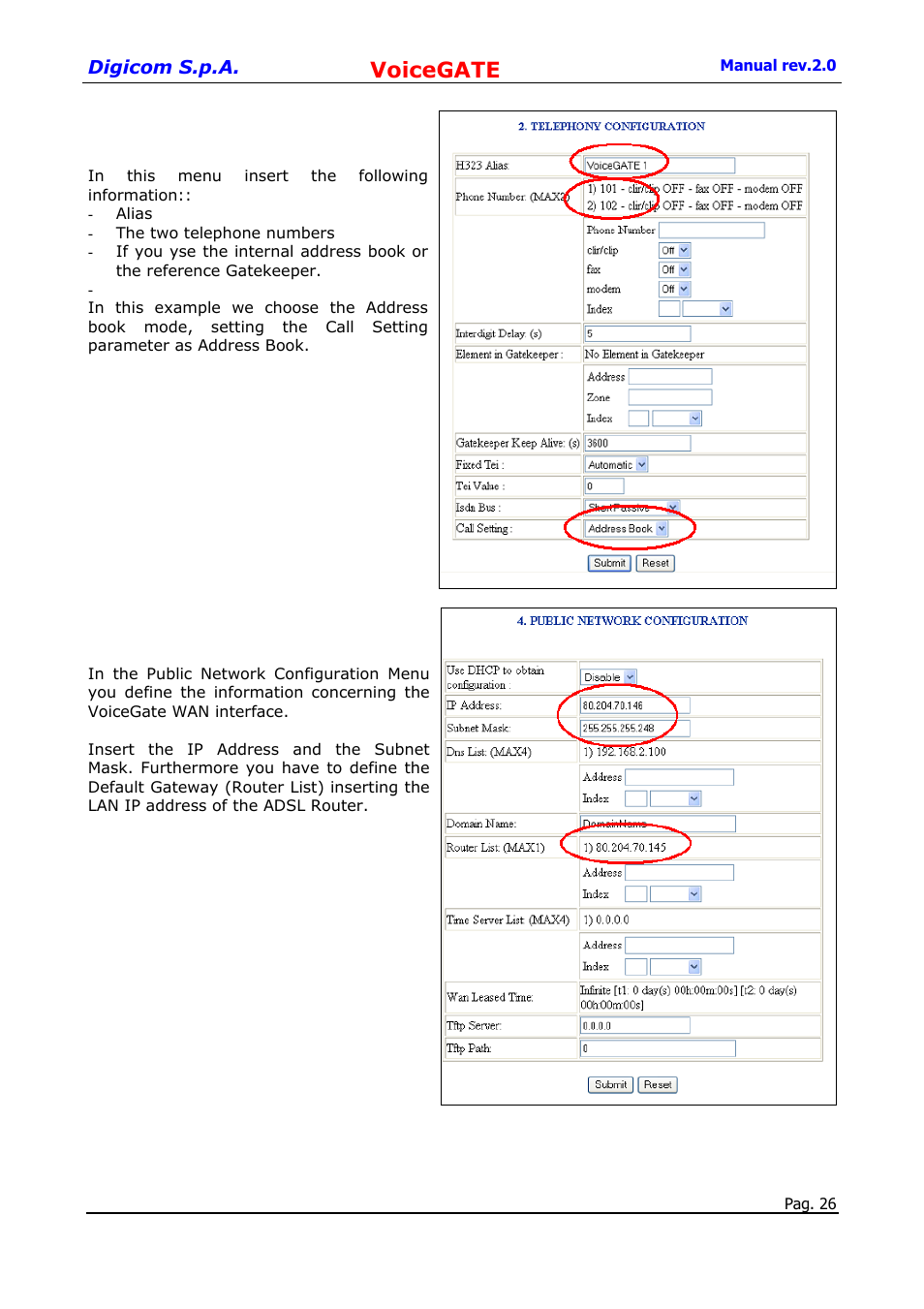 Voicegate | Digicom 8D5499 User Manual | Page 26 / 29