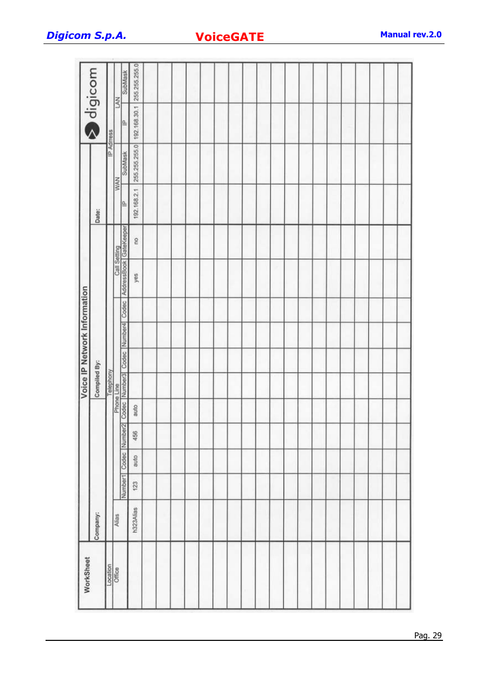 Voicegate | Digicom 8D5499 User Manual | Page 29 / 29