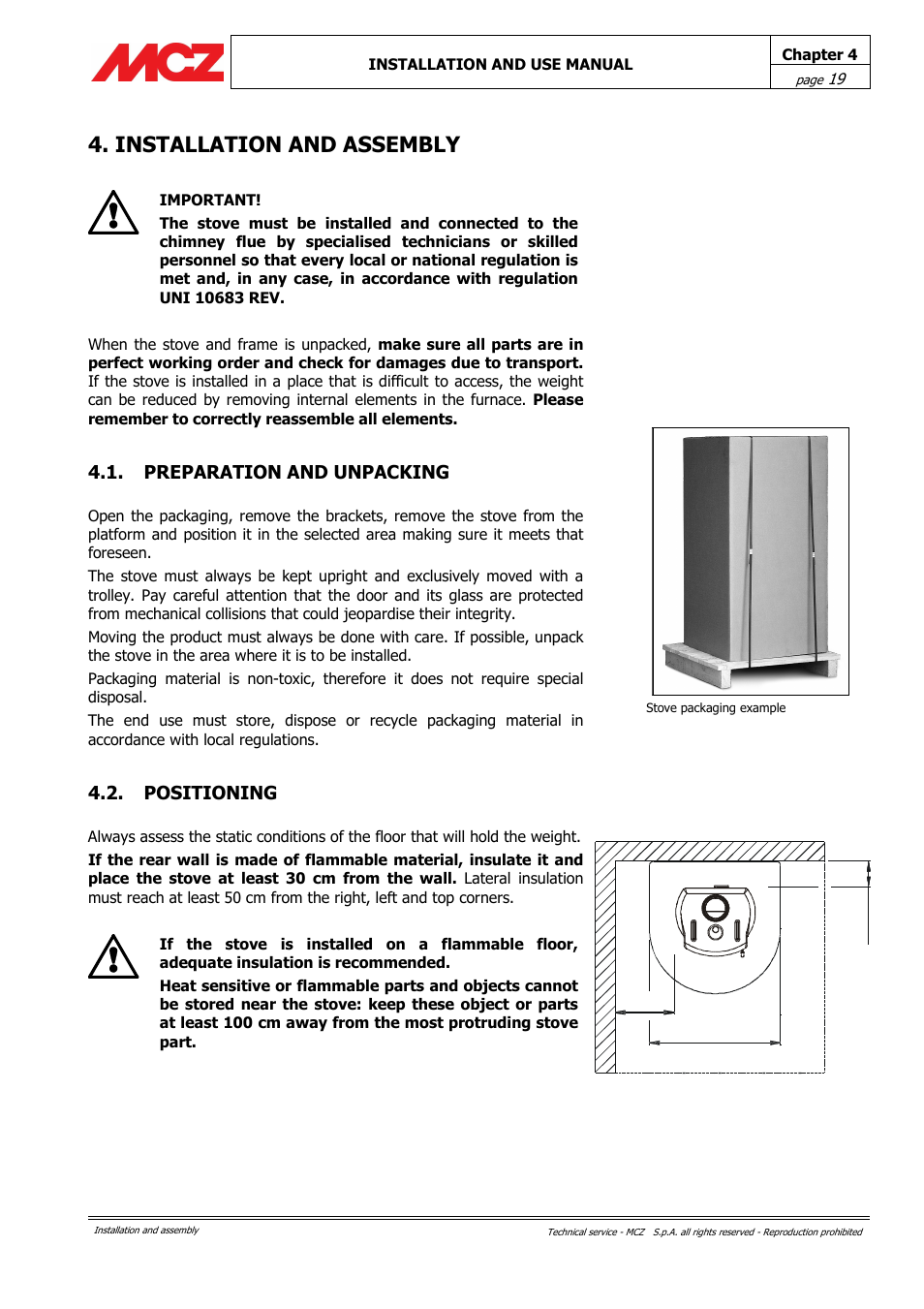 Installation and assembly | MCZ Alpha User Manual | Page 19 / 27
