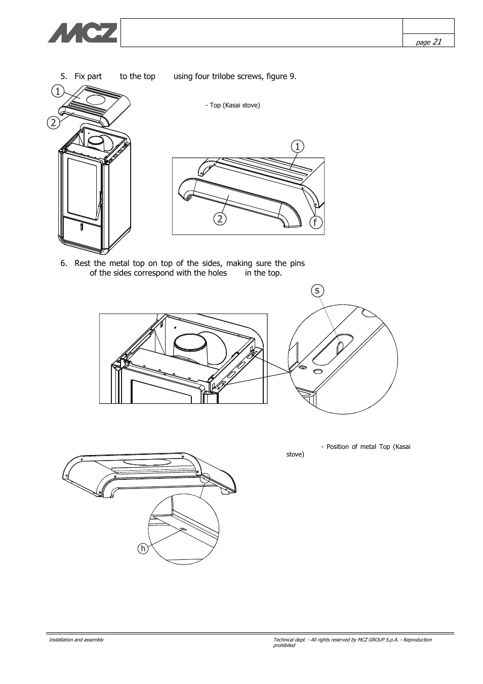 2f 1 s | MCZ Kasai User Manual | Page 21 / 30