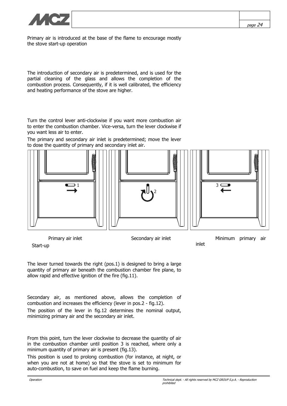 Kasai stove air control | MCZ Kasai User Manual | Page 24 / 30