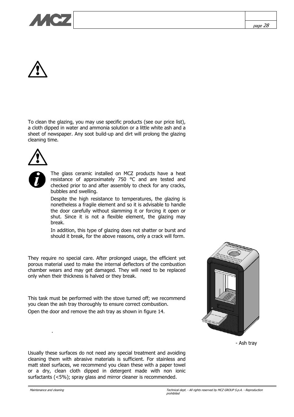 Maintenance and cleaning | MCZ Kasai User Manual | Page 28 / 30