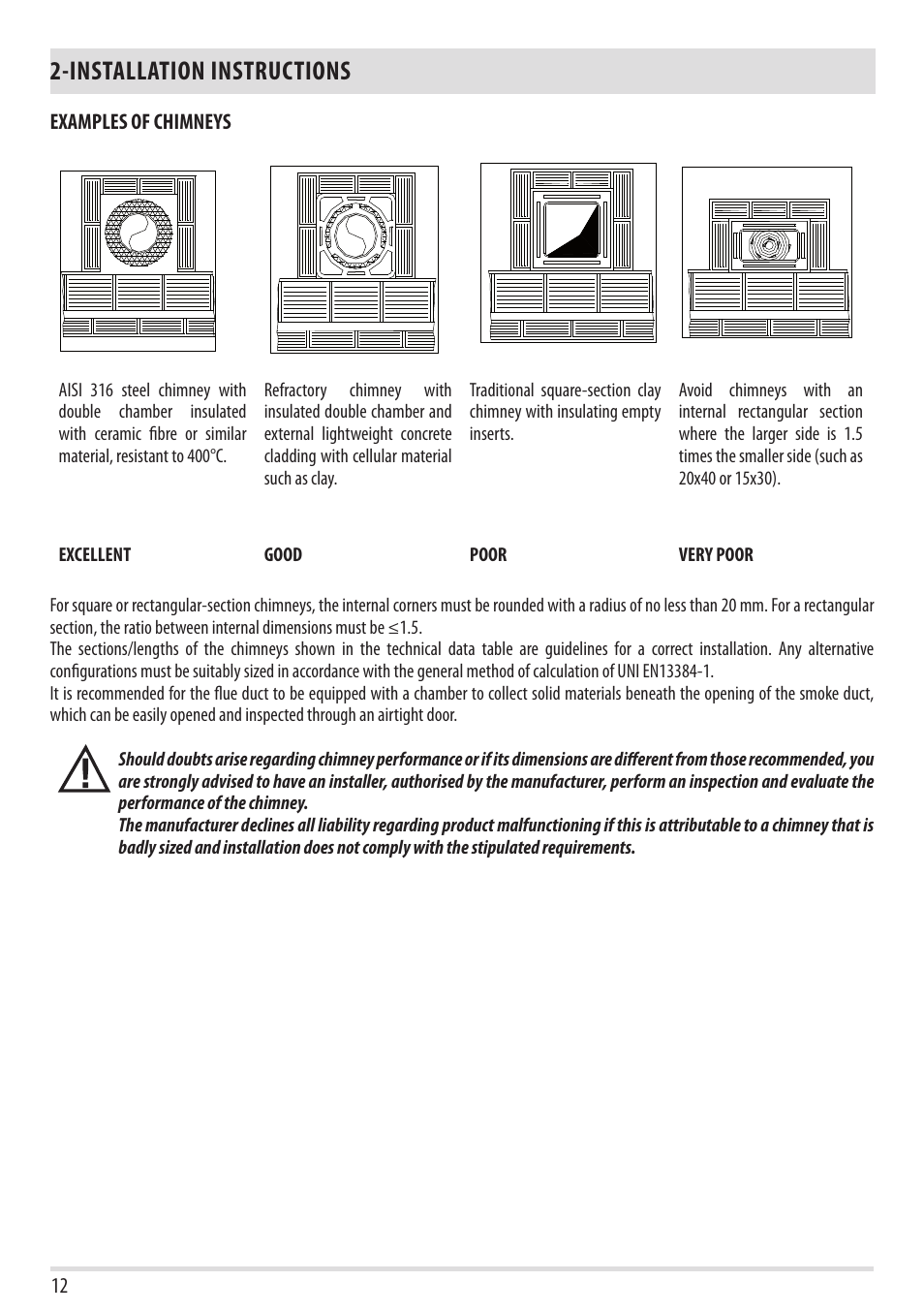 Installation instructions | MCZ Stripe Overnight User Manual | Page 14 / 36