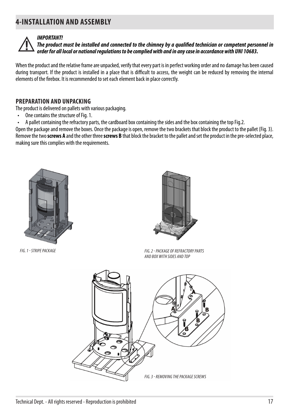 Installation and assembly | MCZ Stripe Overnight User Manual | Page 19 / 36