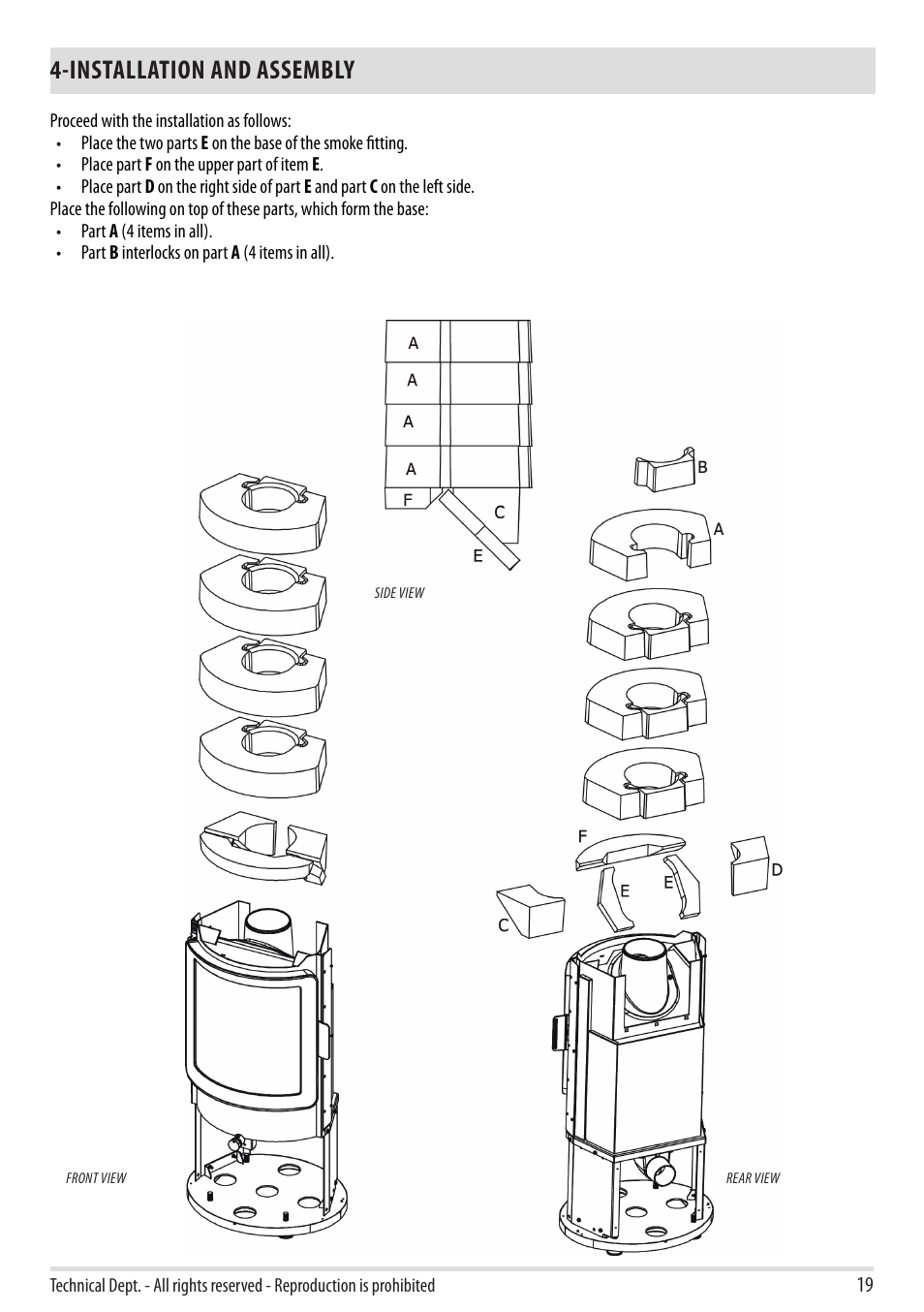 Installation and assembly | MCZ Stripe Overnight User Manual | Page 21 / 36