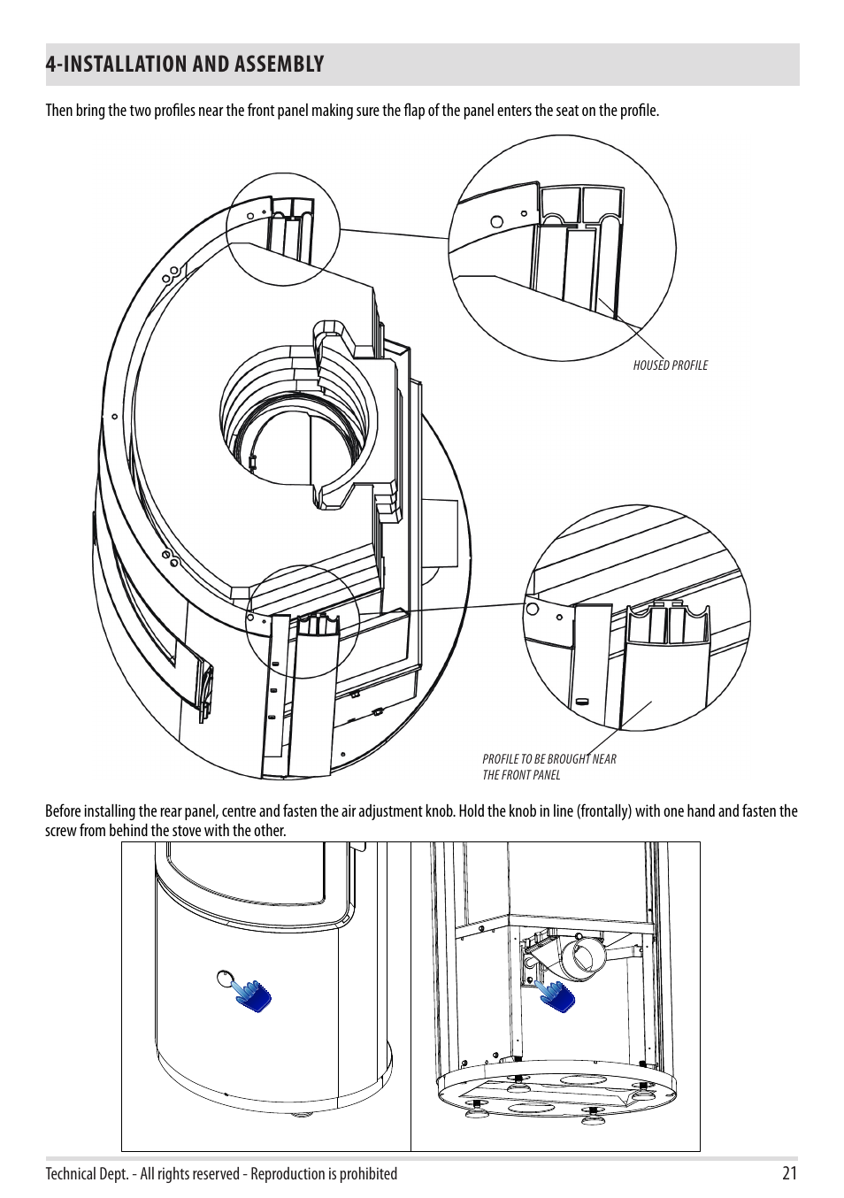 Installation and assembly | MCZ Stripe Overnight User Manual | Page 23 / 36