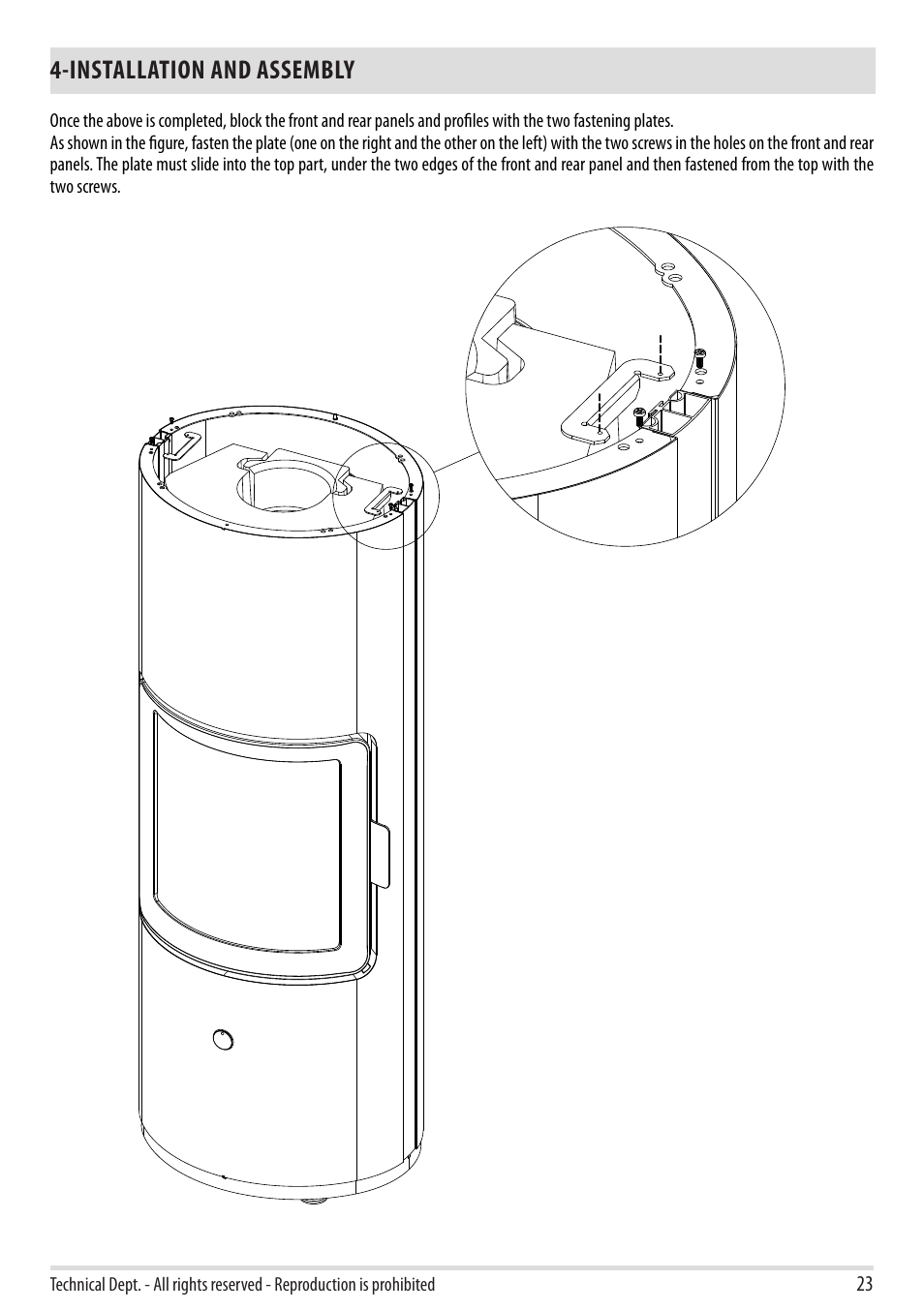 Installation and assembly | MCZ Stripe Overnight User Manual | Page 25 / 36