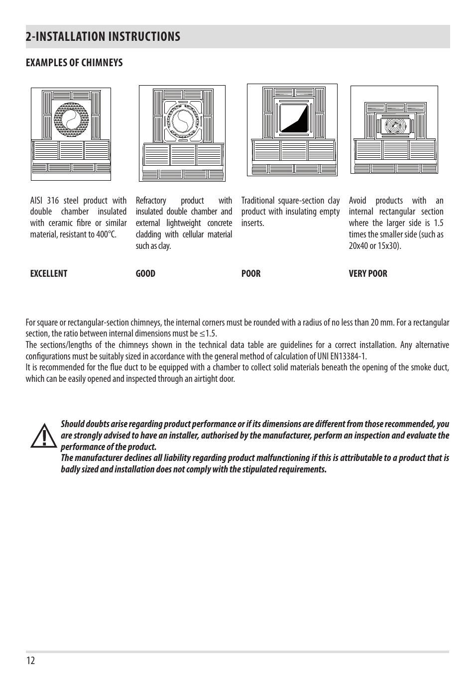 Installation instructions | MCZ Stub User Manual | Page 14 / 48