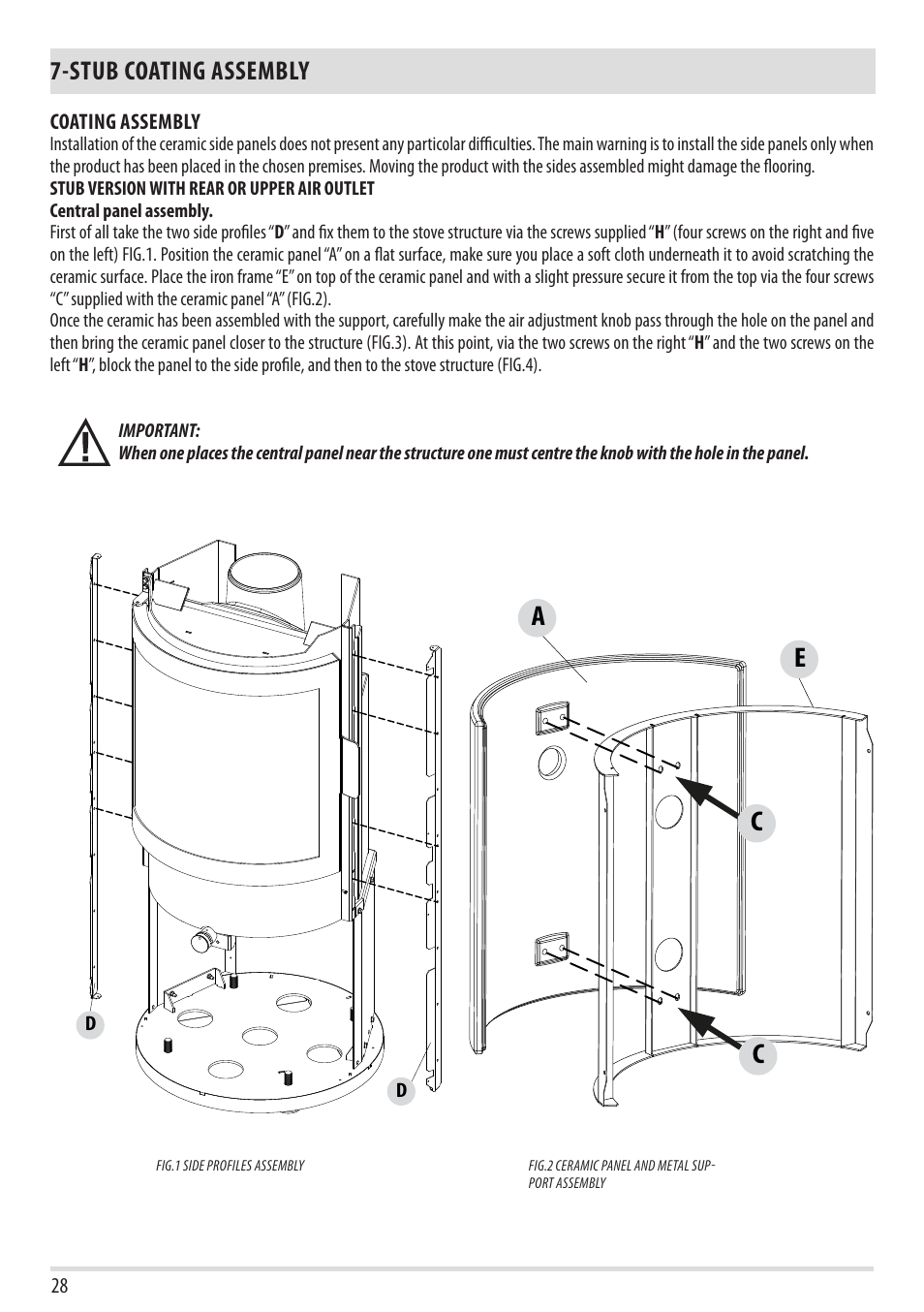 Ae c c, Stub coating assembly | MCZ Stub User Manual | Page 30 / 48