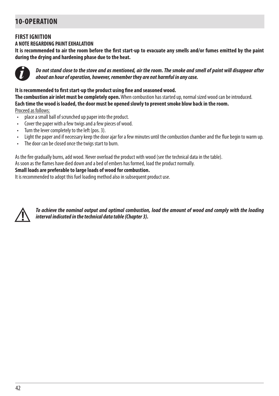 Operation | MCZ Stub User Manual | Page 44 / 48