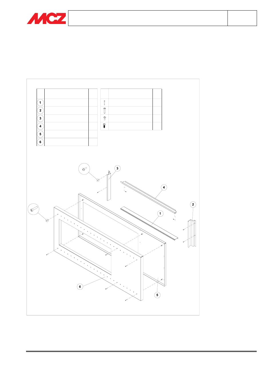 Assembly of de chirico cladding, Components of de chirico cladding, Installation and use manual chapter 3 de chirico | MCZ De Chirico User Manual | Page 6 / 16