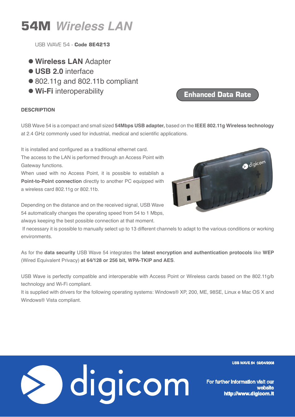 Digicom USB Wave 54 User Manual | 2 pages