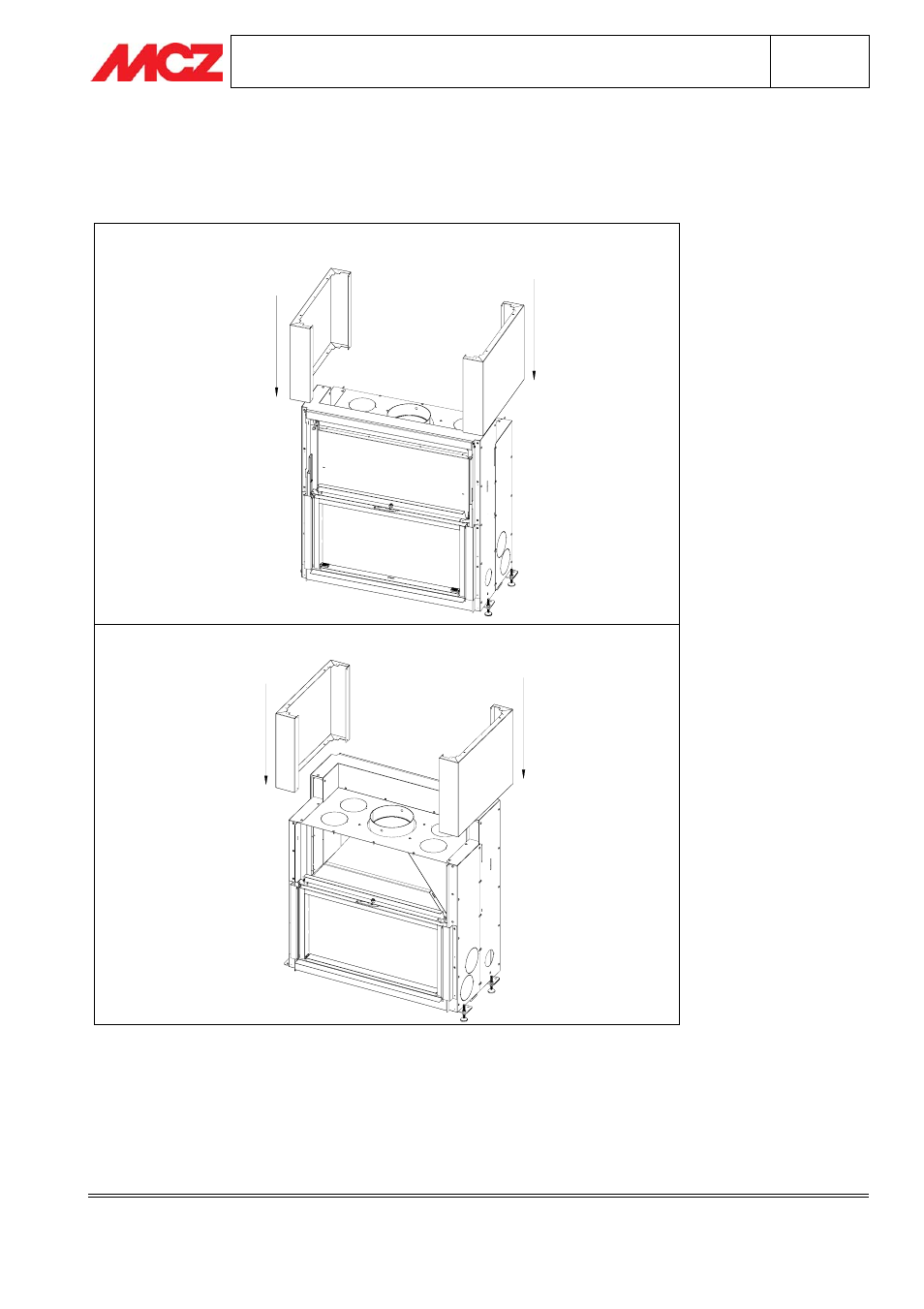 Phase 5 - assembly of cladding side (element 3) | MCZ Gaudi User Manual | Page 13 / 35