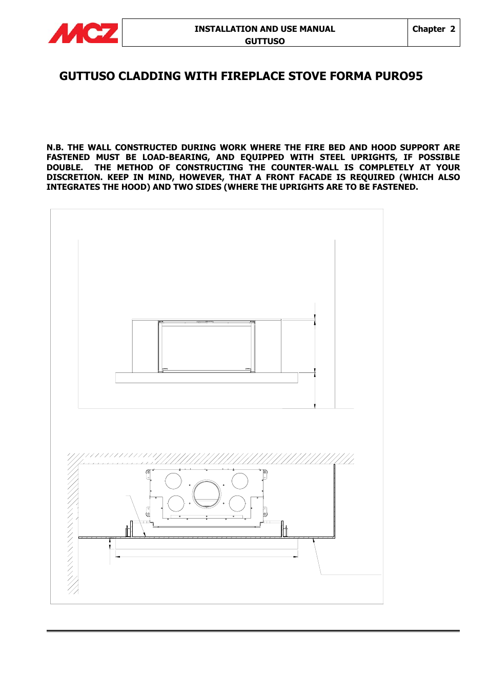 Guttuso cladding with fireplace stove forma puro95 | MCZ Guttuso User Manual | Page 5 / 16