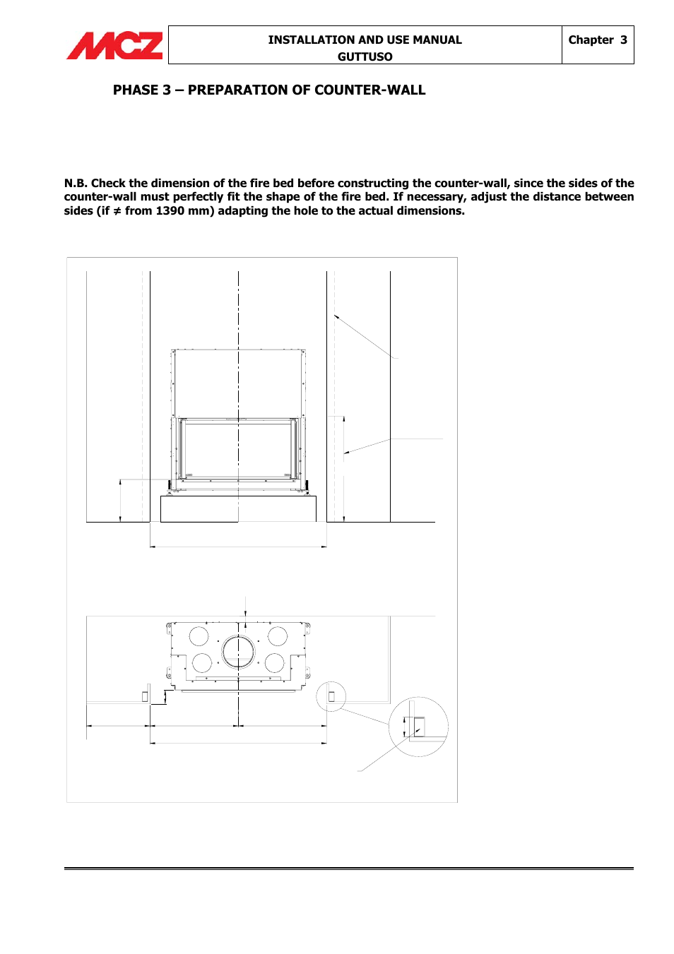 Phase 3 – preparation of counter-wall | MCZ Guttuso User Manual | Page 9 / 16