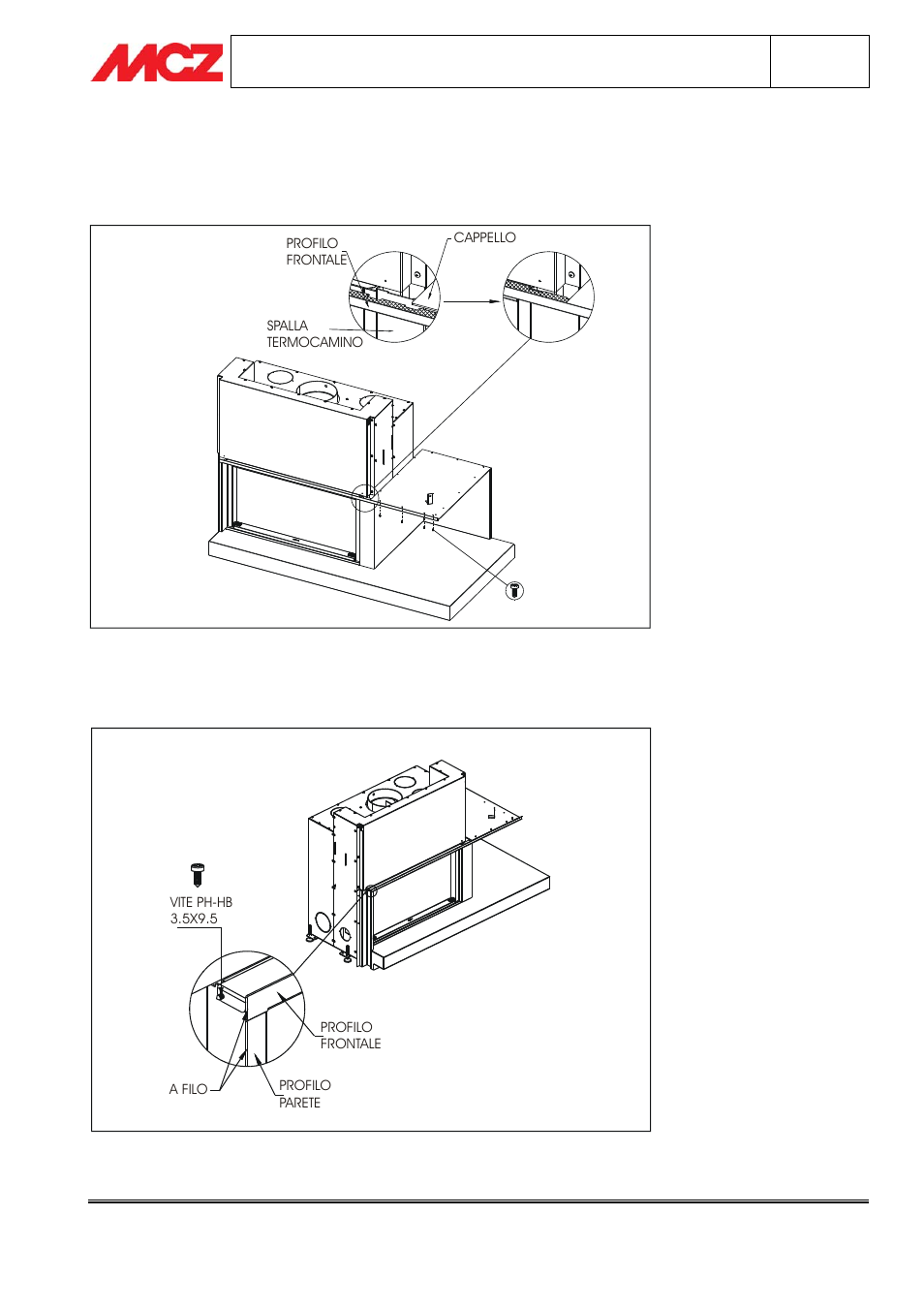 Phase 9 - assembly of front profile (element 6) | MCZ Modigliani User Manual | Page 14 / 19