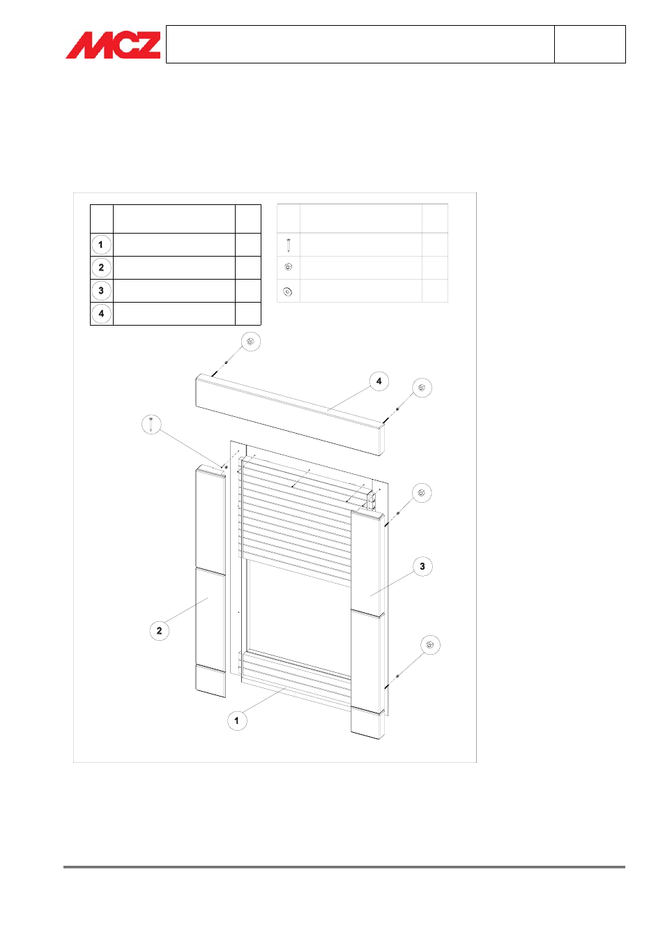Assembly of picasso cladding, Picasso cladding components | MCZ Picasso User Manual | Page 6 / 16