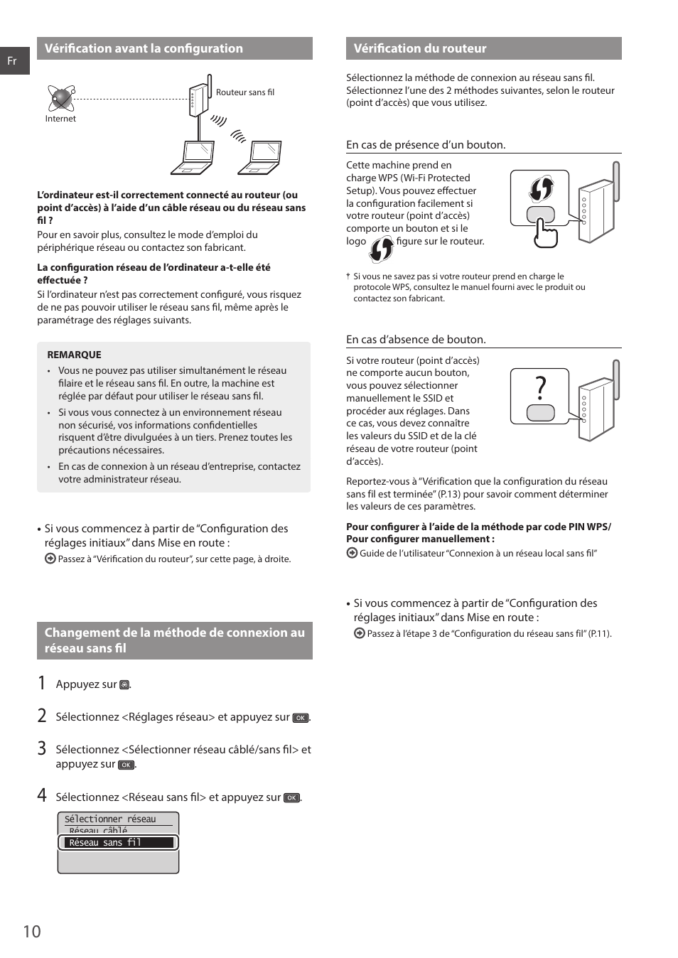 Vérifi cation avant la confi guration, Vérifi cation du routeur | Canon i-SENSYS MF244dw User Manual | Page 10 / 124